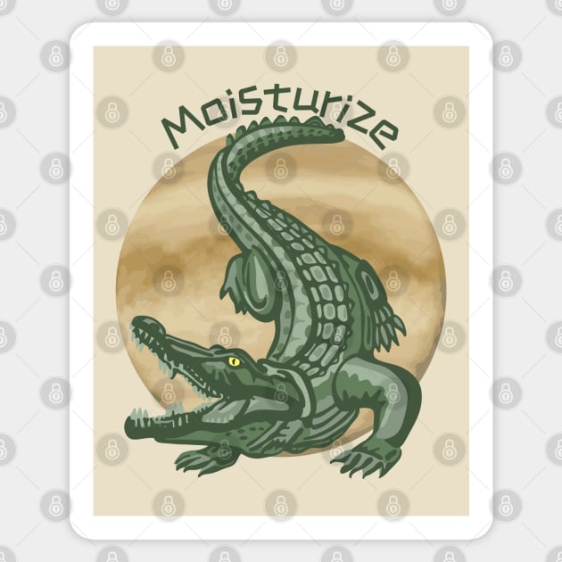 Crocodile Reminds Us To Moisturize Sticker by Slightly Unhinged